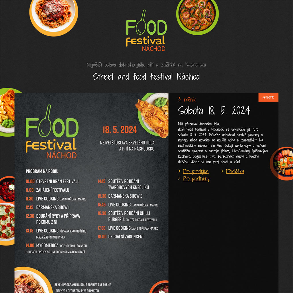 Tvorba webu pro Food Festival Náchod