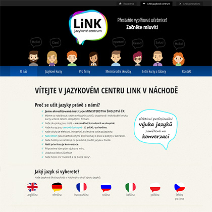 Webové stránky Jazykového centra Link v Náchodě
